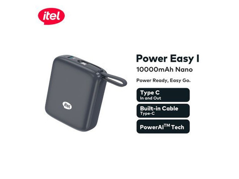 itel PowerEasy 1 Type-C 10000mAh Nano Power Bank-Ukata, Niger State - 1/3