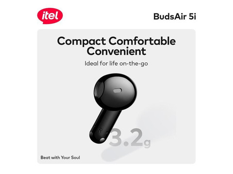 itel BudsAir 5i Half In-Ear Design Earbuds-Sabon Gari, Kaduna State - 2/3