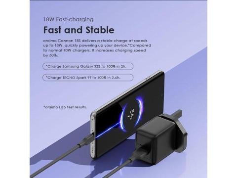 Oraimo Cannon 18S 18W Wall Charger/Adapter - Isokan, Osun State - 3/3