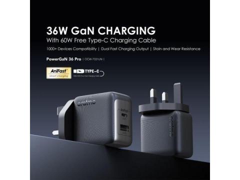 Oraimo PowerGaN 36 Pro 36W Laptop Wall Charger Kit - Dakwo, Abuja FCT State - 2/3